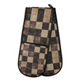 thumbnail image 1 of 35" x7" Double Oven Mitt Heat Resistant Oven Gloves Withstands Up to 200°C for Kitchen Baking & BBQ Brown and Black Tartan, 1 of 6