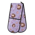 thumbnail image 1 of 35" x7" Double Oven Mitt Heat Resistant Oven Gloves Withstands Up to 200°C for Kitchen Baking & BBQ Purple Adorable Mermaid, 1 of 6