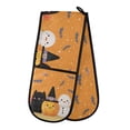 thumbnail image 1 of 35" x7" Double Oven Mitt Heat Resistant Oven Gloves Withstands Up to 200°C for Kitchen Baking & BBQ Snowman and Pumpkin, 1 of 6