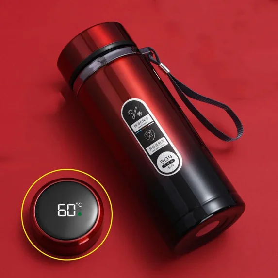 350-1000ML Smart Thermos High Capacity Mug Stainless Steel Tumbler Insulated Water Bottle Vacuum Flask for Office Tea Cup (F,1000ML)