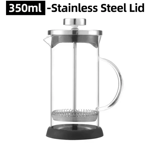 350-1000ml French Press Coffee Pot Stainless Steel Glass Coffee Maker Heat Resistant Borosilicate Glass Tea Pot Cafe Percolator