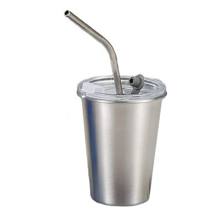 350/500Ml 304 Stainless Steel Coffee Mug With Lid & Straw-For Indoor Or Outdoor
