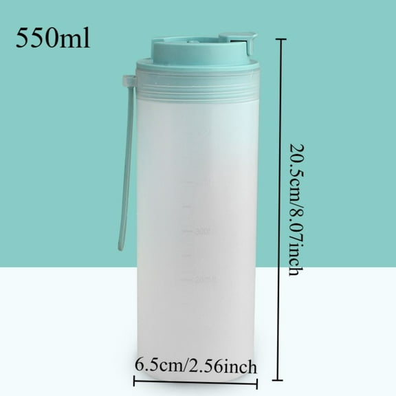 350/550ML Heat-resistant Plastic Water Cup Tumbler with Lid & Rope Reusable Portable Leak Proof Drinking Cup for Kids Students