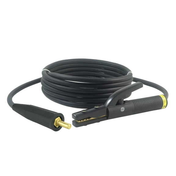 350 Amp Welding Electrode Holder Lead Assembly - UP10 Tapered Connector (Old Welders) - 1/0 AWG cable (15 FEET)