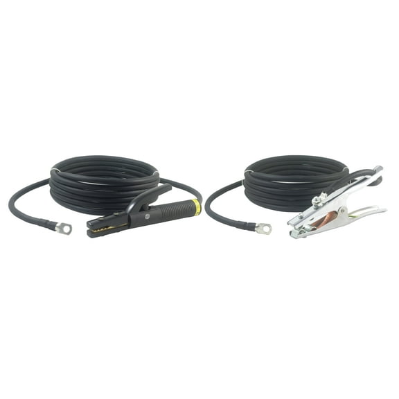350 Amp Welding Leads Assembly Set - Terminal Lug Connector - 1/0 AWG cable (15 FEET EACH LEAD)