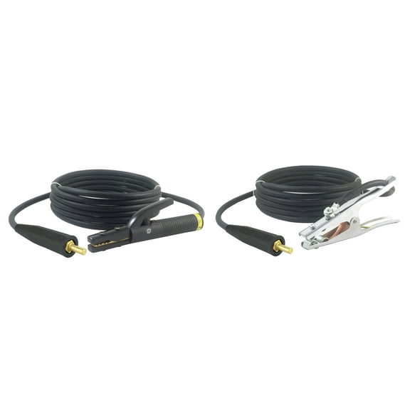 350 Amp Welding Leads Set Assembly - UP10 Tapered Connector (Old Welders) - 1/0 AWG cable (15 FEET EACH LEAD)