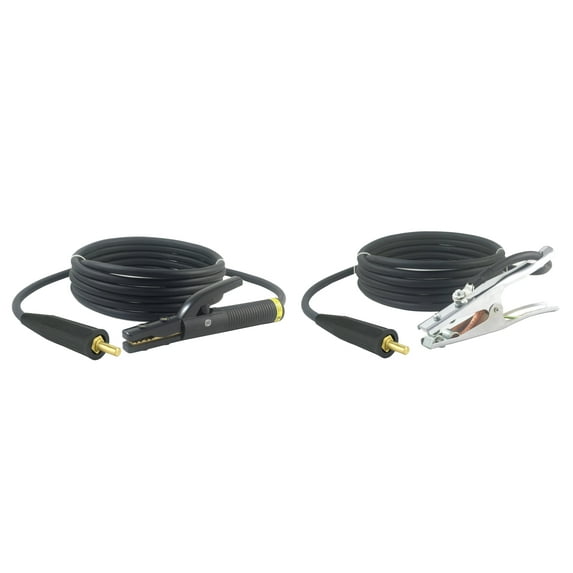 350 Amp Welding Leads Set Assembly - UP10 Tapered Connector (Old Welders) - 1/0 AWG cable (15 FEET EACH LEAD)