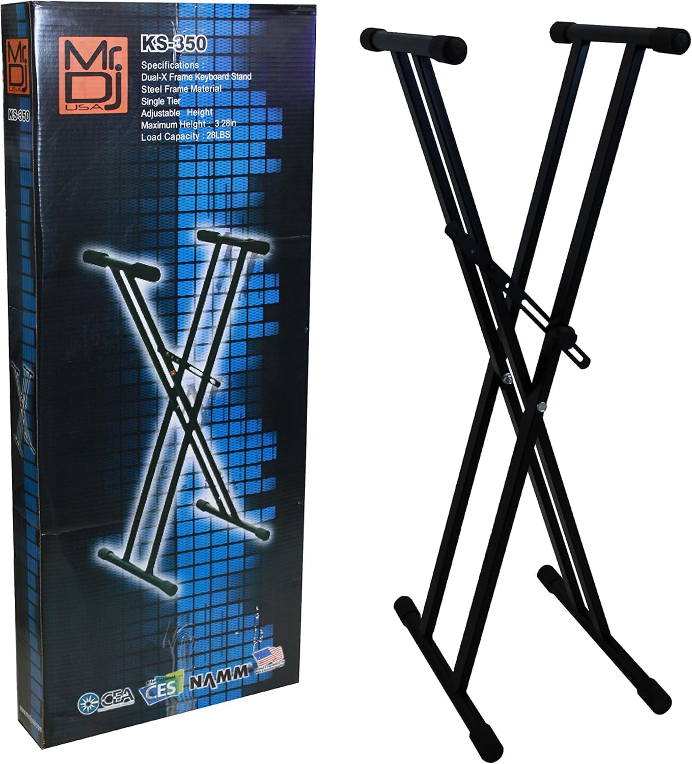 350 Austable Metal Music Keyboard Electronic Piano Dual Tube X Stand