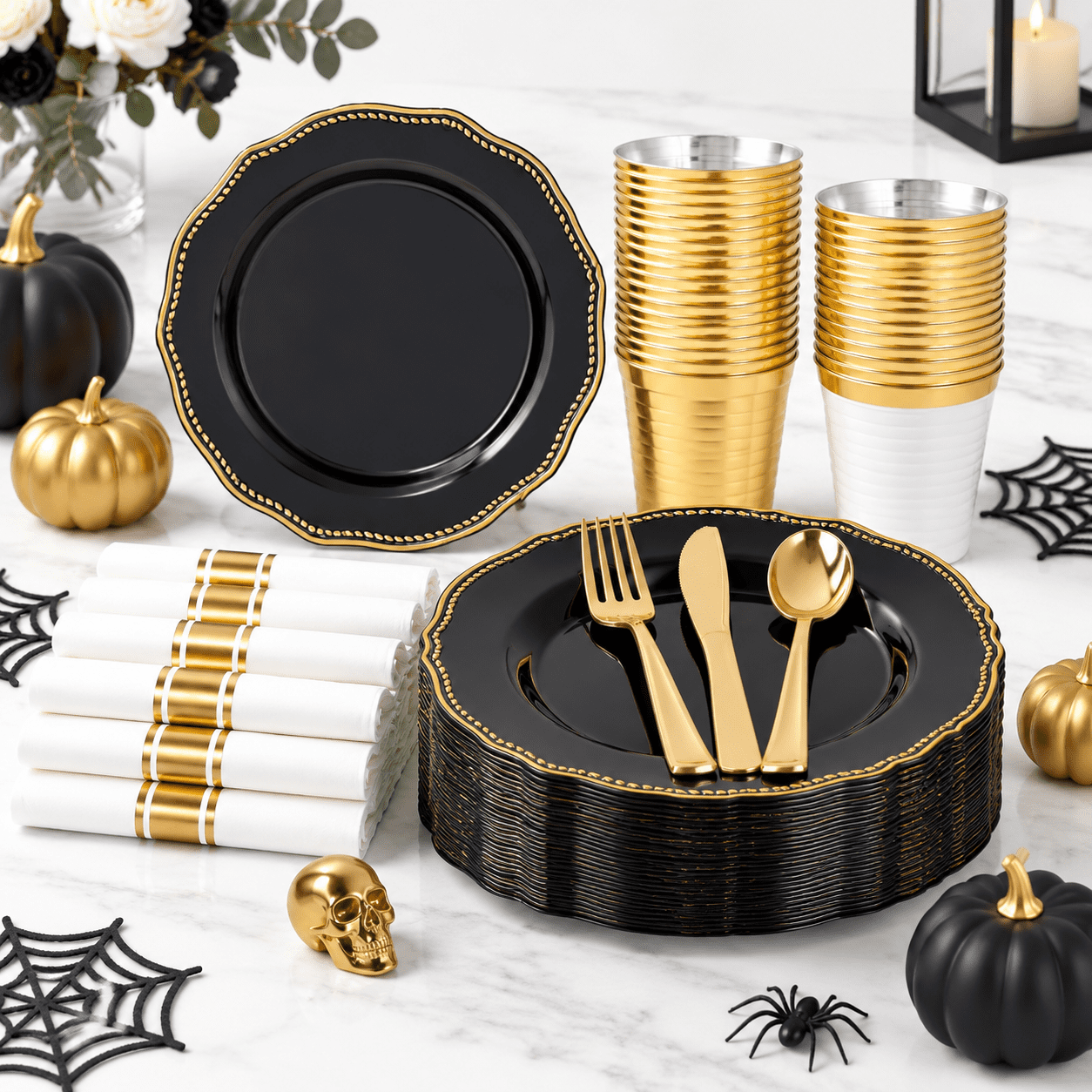 350 Black And Plastic Plates For Wedding & Party - Walmart.com