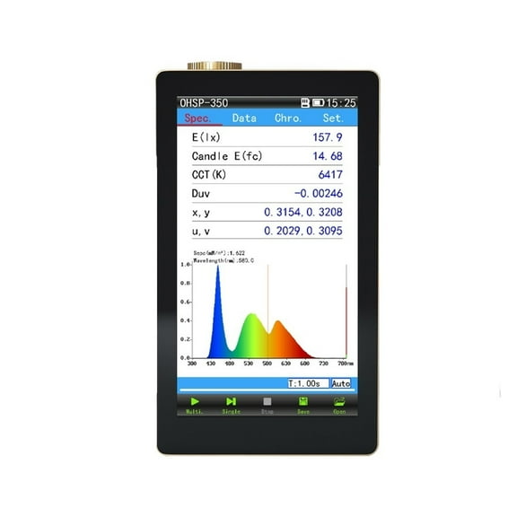350 Handheld Spectrometer Light Wavelength Meter With PC Software Analysis