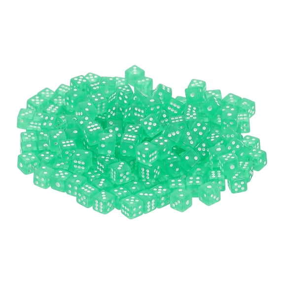350 Pack Mini Dice, 5mm/0.2" Acrylic Tiny Six Side Game Dot Square Dice Bulk for Table Board Game Party Activities, Clear Green/White