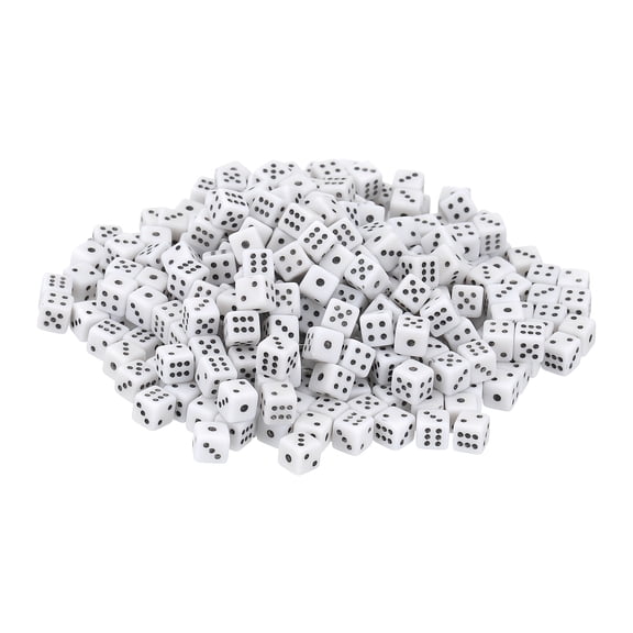 350 Pack Mini Dice, 5mm/0.2" Acrylic Tiny Six Side Game Dot Square Dice Bulk for Table Board Game Party Activities, White/Black