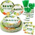 thumbnail image 1 of 350 Pcs Camping Wood Grain Slice Tableware for 50 Guests Rustic Camo Hunter Plates Disposable Napkins Cups Plates Cutlery Hunting Plastic Knives Fork Spoon for Camping Party, 1 of 7