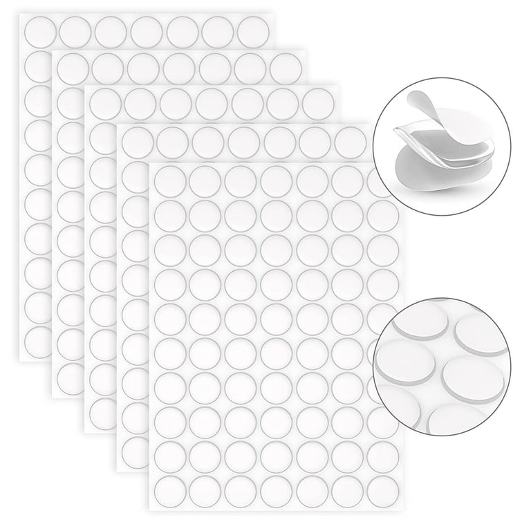 BUSOHA 350 PCS Double-Sided Adhesive Dots,Clear Removable Sticky Adhesive  Putty,Round Acrylic No Trace Sticky Putty Waterproof Dot Stickers for Wall