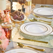 350-Piece Gold Disposable Dinnerware Set for 50 Guests