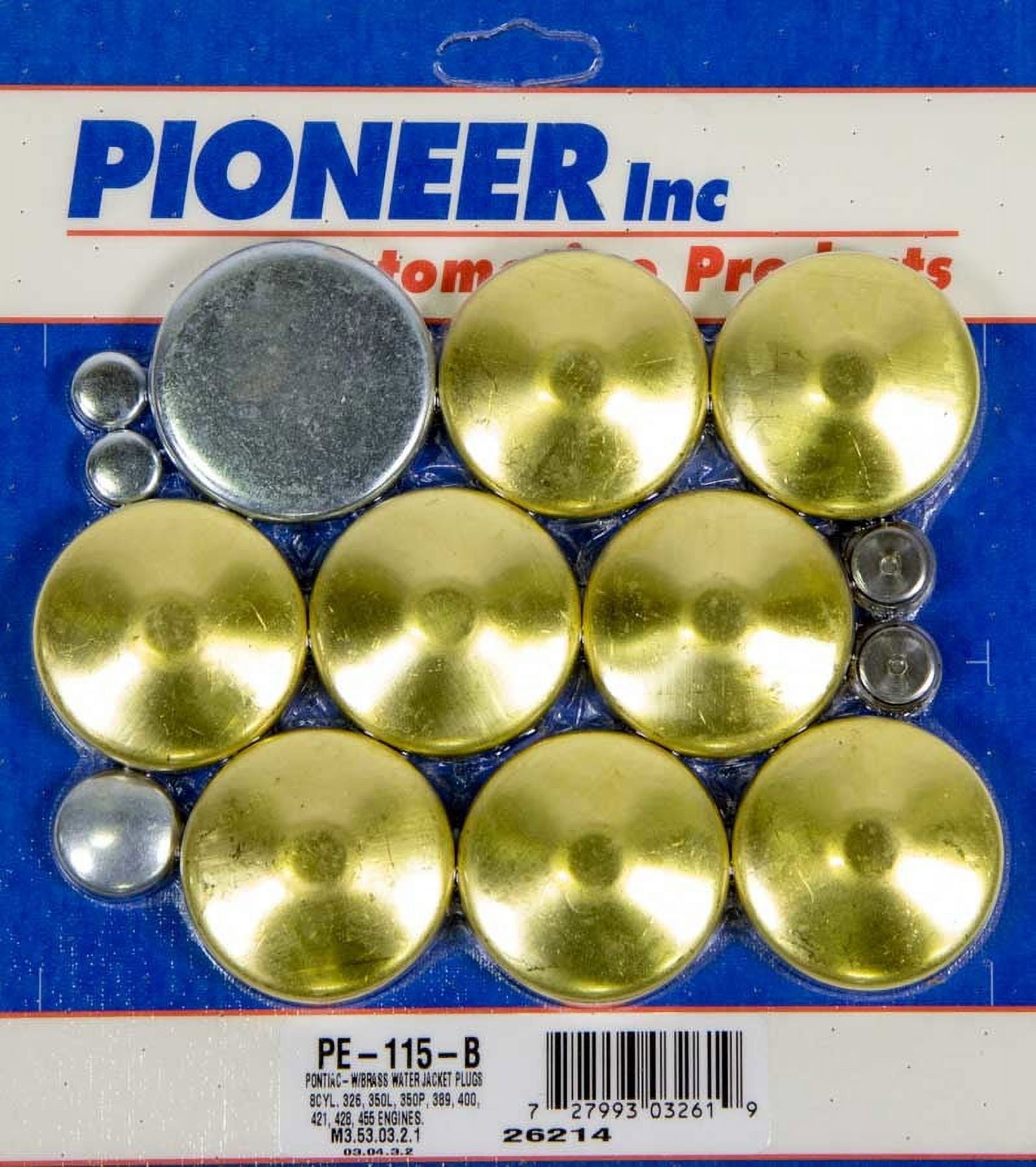 Pioneer 350 Pontiac Freeze Plug Kit - Brass Pioneer 350 Pontiac Freeze Plug Kit - Brass