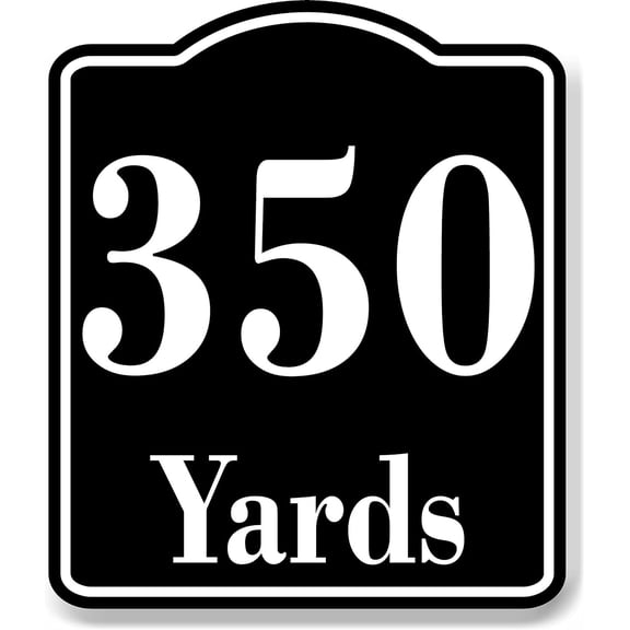 350 Yards Distance Marker Running Race Marathon BLACK Aluminum Composite Sign, 8.5"x10"
