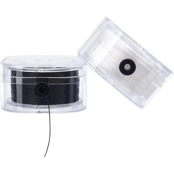 350 Yards Elastic Cord 0.3mm Stretchy String Elastic Thread Black White Stretchy Bracelet Strings Flat Elastic Thread with Organizing Case for Bracelet Necklace Jewelry DIY Craft Making