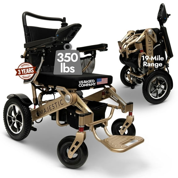 350 lbs Weight Capacity Electric Wheelchair, 19 Miles Long Battery Range, US Based Customer Support, Electric Wheelchairs for Adults, Lightweight Wheel Chair for Seniors, IQ-7000 by Majestic