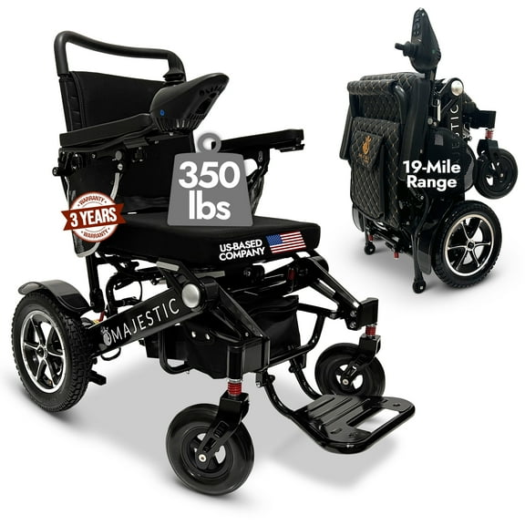 350 lbs Weight Capacity Electric Wheelchair, 19 Miles Long Battery Range, US Based Customer Support, Electric Wheelchairs for Adults, Lightweight Wheel Chair for Seniors, IQ-7000 by Majestic