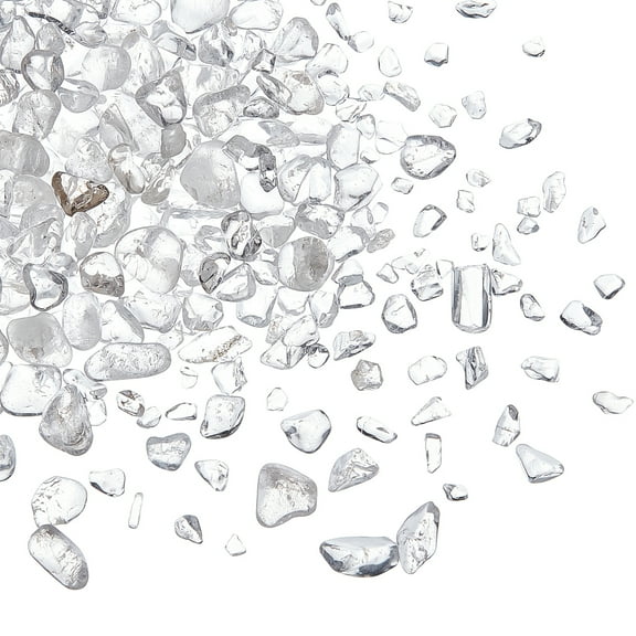350 pcs Natural Clear Quartz Crystal Beads 3 Size No Hole Irregular Shaped Tumbled Chips Stone Gemstones for DIY Necklace Jewelry Making Garden Aquarium Vases Plants Home Decoration 1box