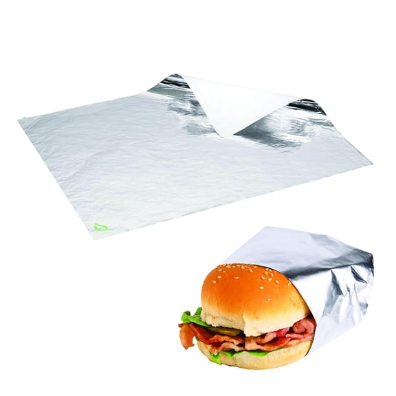[3500 Pack] Insulated Foil Sandwich Wrap 10 x 14 inches - Cushion Foil Wrap, Plain Silver, Aluminum Foil Wrap, Honeycomb Wrap Sheets for Sandwiches, Deli Square, Burger Wrap, to go, Restaurants, BBQ