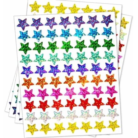 3500 Pcs Holographic Rainbow Star Stickers for Reward Chart, Colorful Small Star Stickers for Face, Metallic Foil Reward Sticker for Behavior,Student,Teacher Supplies,Classroom