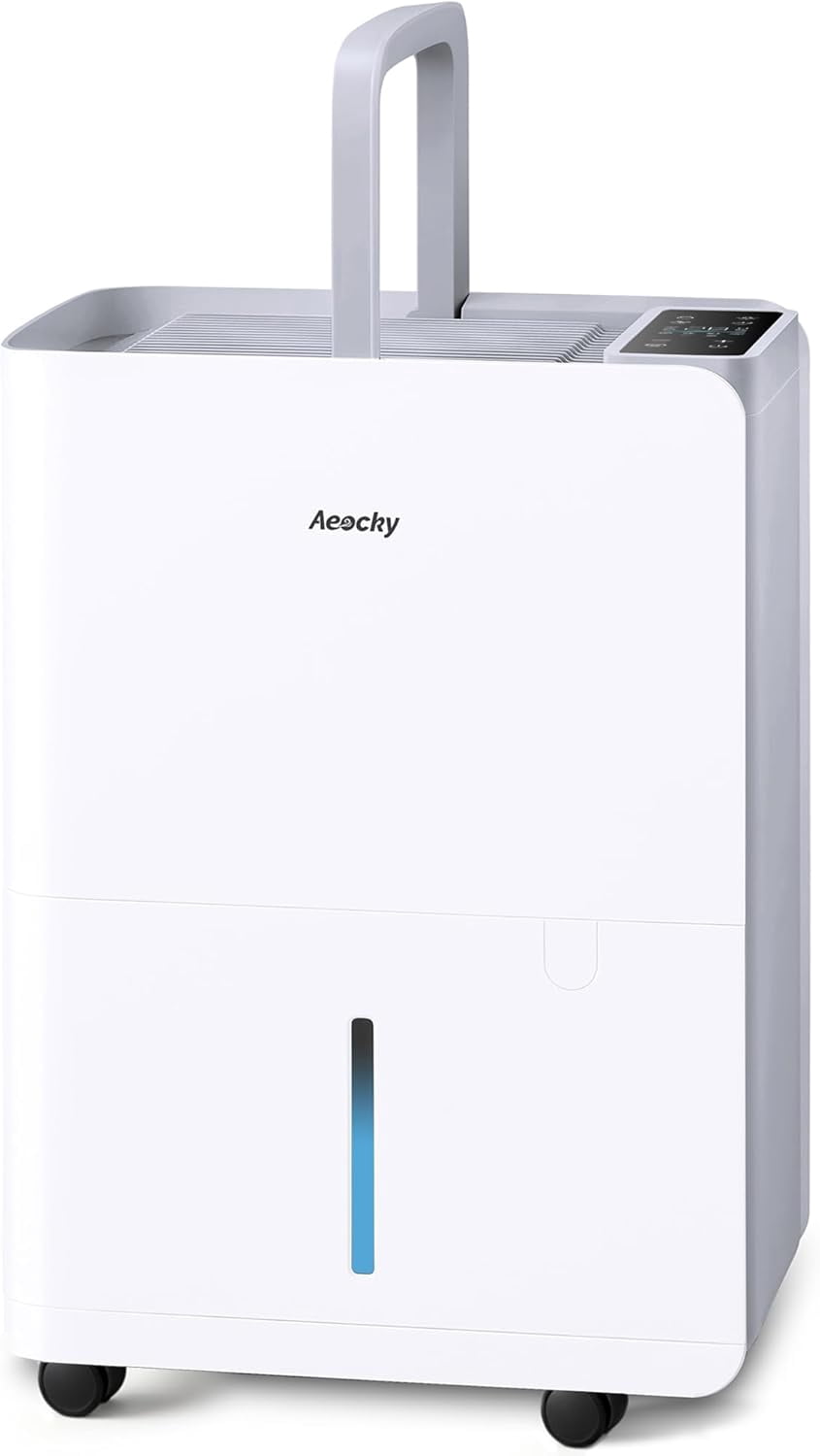 3500 Sq.Ft Basement Dehumidifier, Max 50 Pint/D Drain Hose Dehumidifier for Home,Bedroom,Bathroom,Room,Intellint Humidistat,Quiet