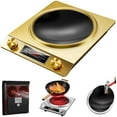 thumbnail image 1 of 3500-Watt Induction Hob, 3500W Concave Induction Cooktop with 10 Temperature Levels, Portable Multifunctional Commercial Inductions Cooktop, Innovative Concave Design (Gold), 1 of 7