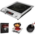 thumbnail image 1 of 3500-Watt Induction Hob, 3500W Concave Induction Cooktop with 10 Temperature Levels, Portable Multifunctional Commercial Inductions Cooktop, Innovative Concave Design (Silver), 1 of 8
