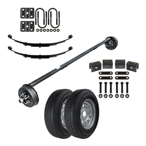 3500 lb Heavy Duty Single Axle TK Trailer Kit - 3.5K Capacity (Drop Original Series), 73/00 (Loose Spring Seats) / 5x4.5 Bolt Pattern