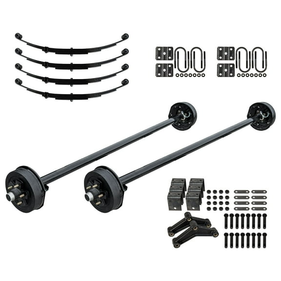 3500 lb TK Heavy Duty Tandem Axle Kit with Suspension- 7K Capacity (61" Hubface - 46" Spring Center, 5x4.5 Bolt Pattern)