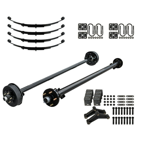 3500 lb TK Light Duty Tandem Axle Kit with Suspension - 7K Capacity (61" Hubface - 46" Spring Center, 5x5 Bolt Pattern)
