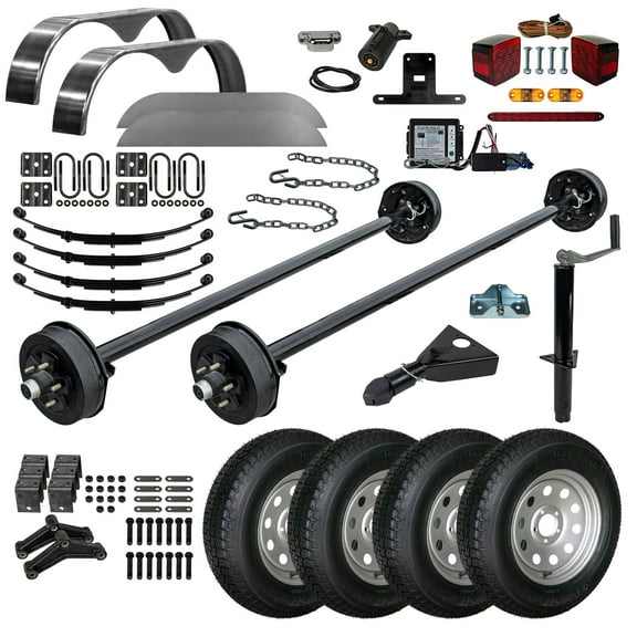 3500 lb TK Tandem Axle Trailer Parts Kit - 7K Capacity Heavy Duty (Complete Original Series), 85" Hubface 70" Spring Center / 5x5 Bolt Pattern