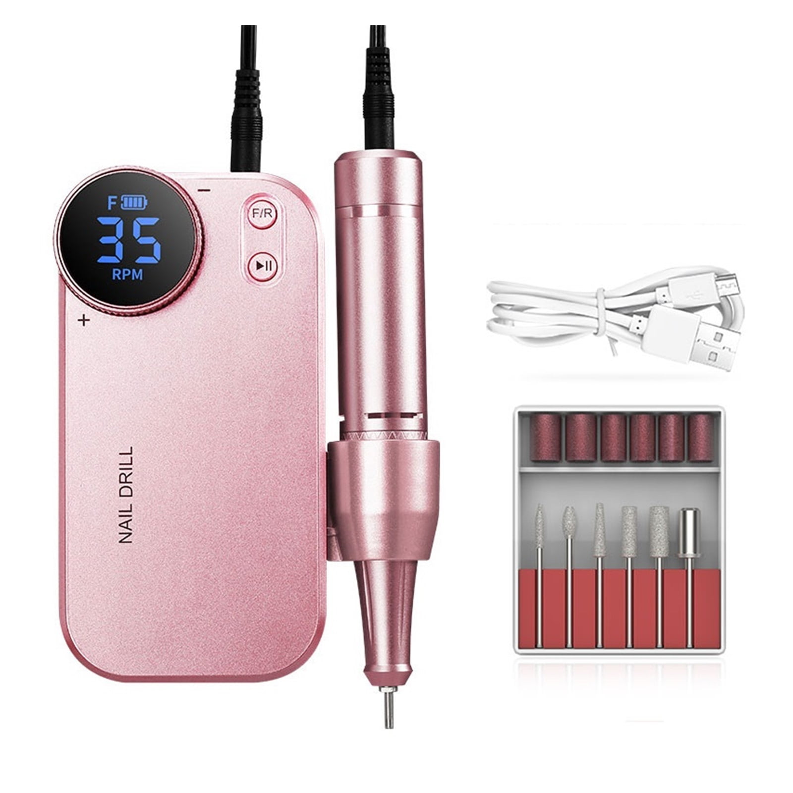 35000 RPM Nail Drill Machine Electric Nail File For Gel Polishing Rechargeable Manicure Machine With Hd LCD Nails And Tools ,Low Noise