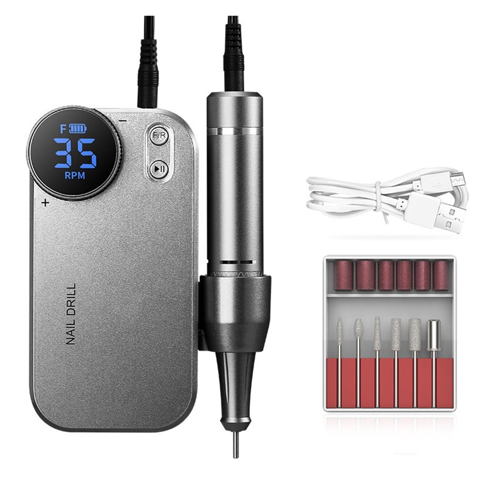 35000 RPM Nail Drill Machine Electric Nail File For Gel Polishing Rechargeable Manicure Machine With Hd LCD Nails And Tools ,Low Noise