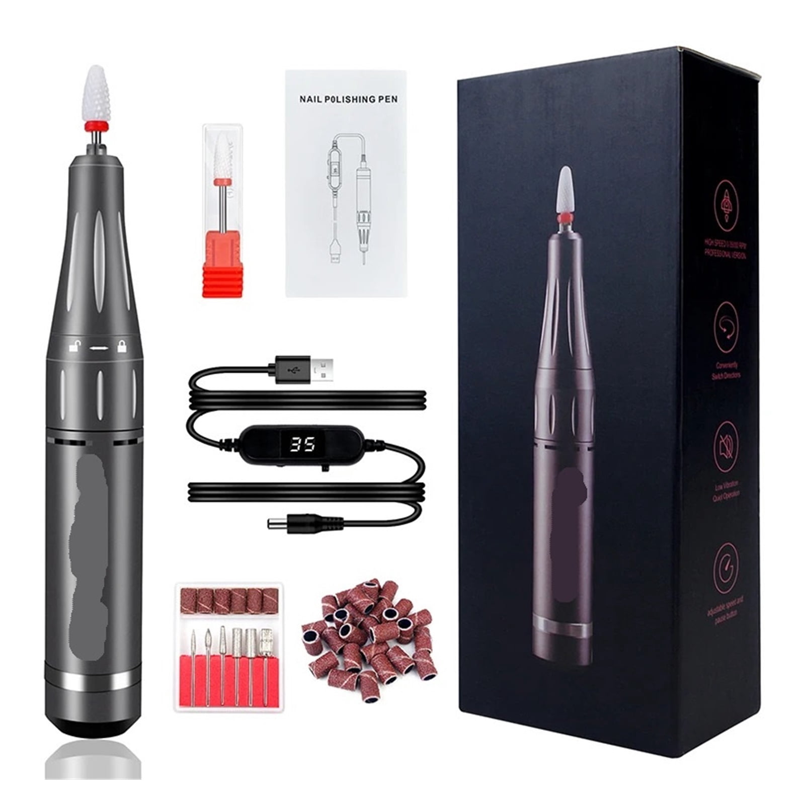 35000RPM Electric Manicure Machine USB Nail Drill For Acrylic Nail Gel Polish Professional E-file Milling Nail Files Salon Tool