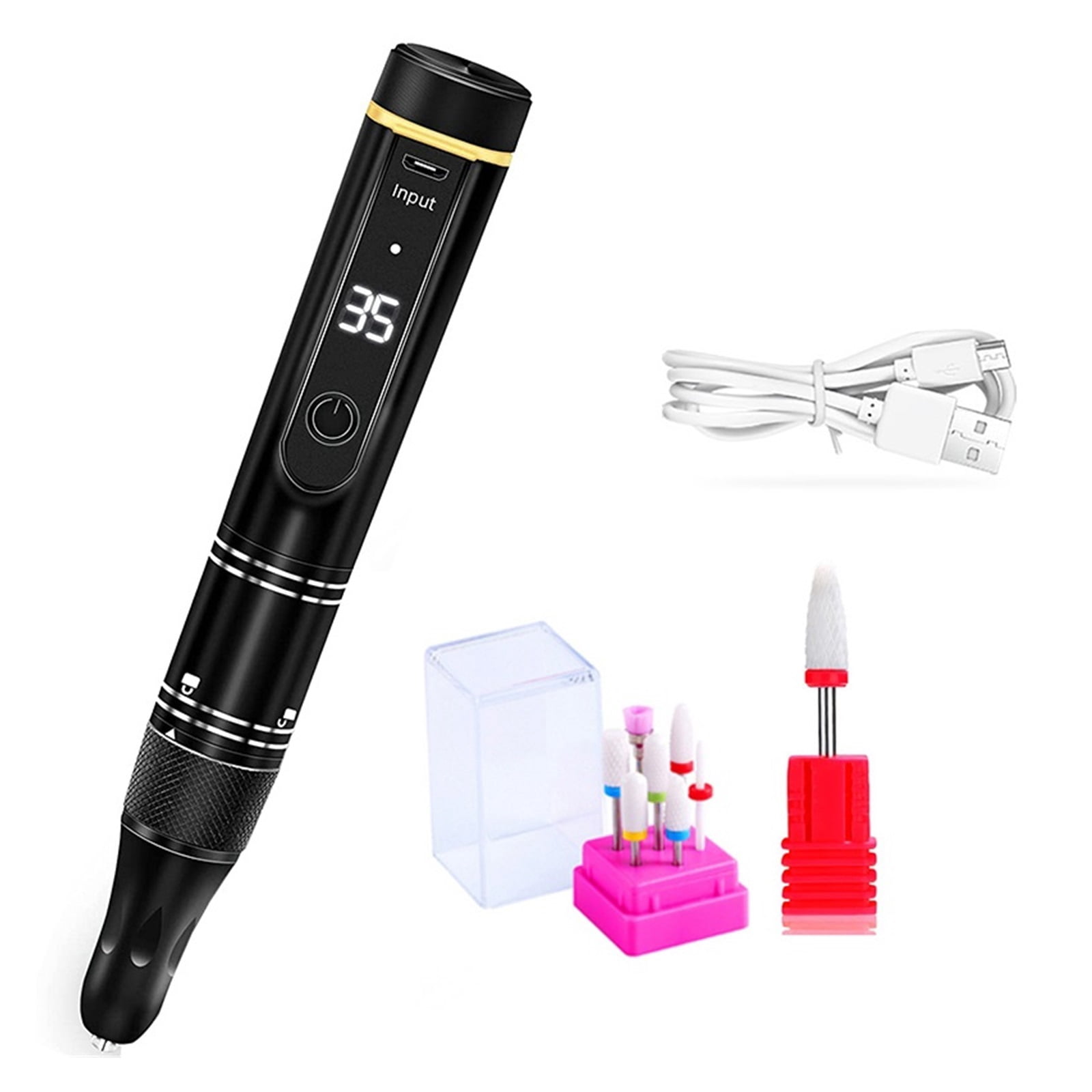 35000RPM Electric Nail Drill Machine Cordless Rechargeable Nail Drill For Gel Polishing Nail Drill Pen Salon Nail Equipment ,Lightweight and Portable