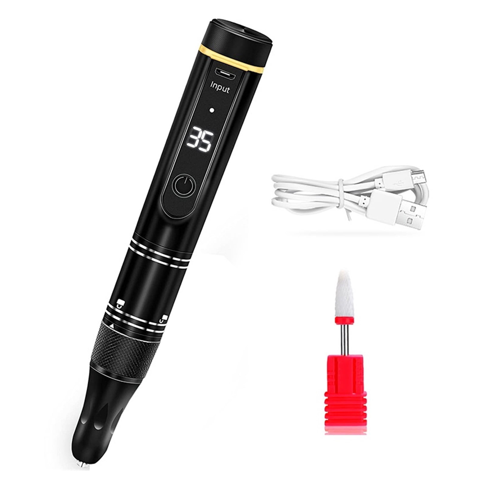 35000RPM Electric Nail Drill Machine Cordless Rechargeable Nail Drill For Gel Polishing Nail Drill Pen Salon Nail Equipment ,Low Noise