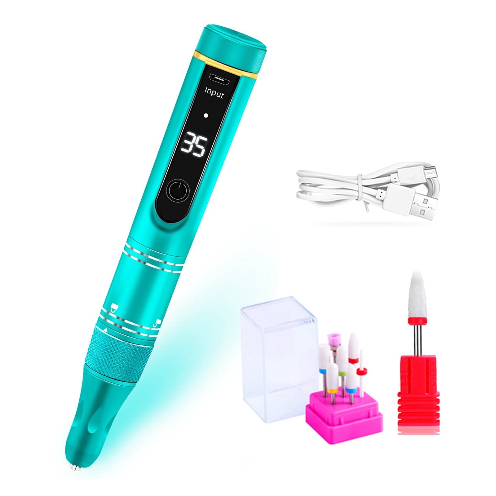 35000RPM Electric Nail Drill Machine Cordless Rechargeable Nail Drill For Gel Polishing Nail Drill Pen Salon Nail Equipment ,Low Noise