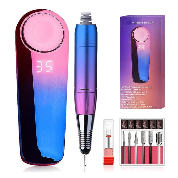 35000RPM Electric Nail Drill Machine For Manicure, Professional Nail Lathe With LCD Display, Rechargeable Nail Salon Tool ,Easy to Operate