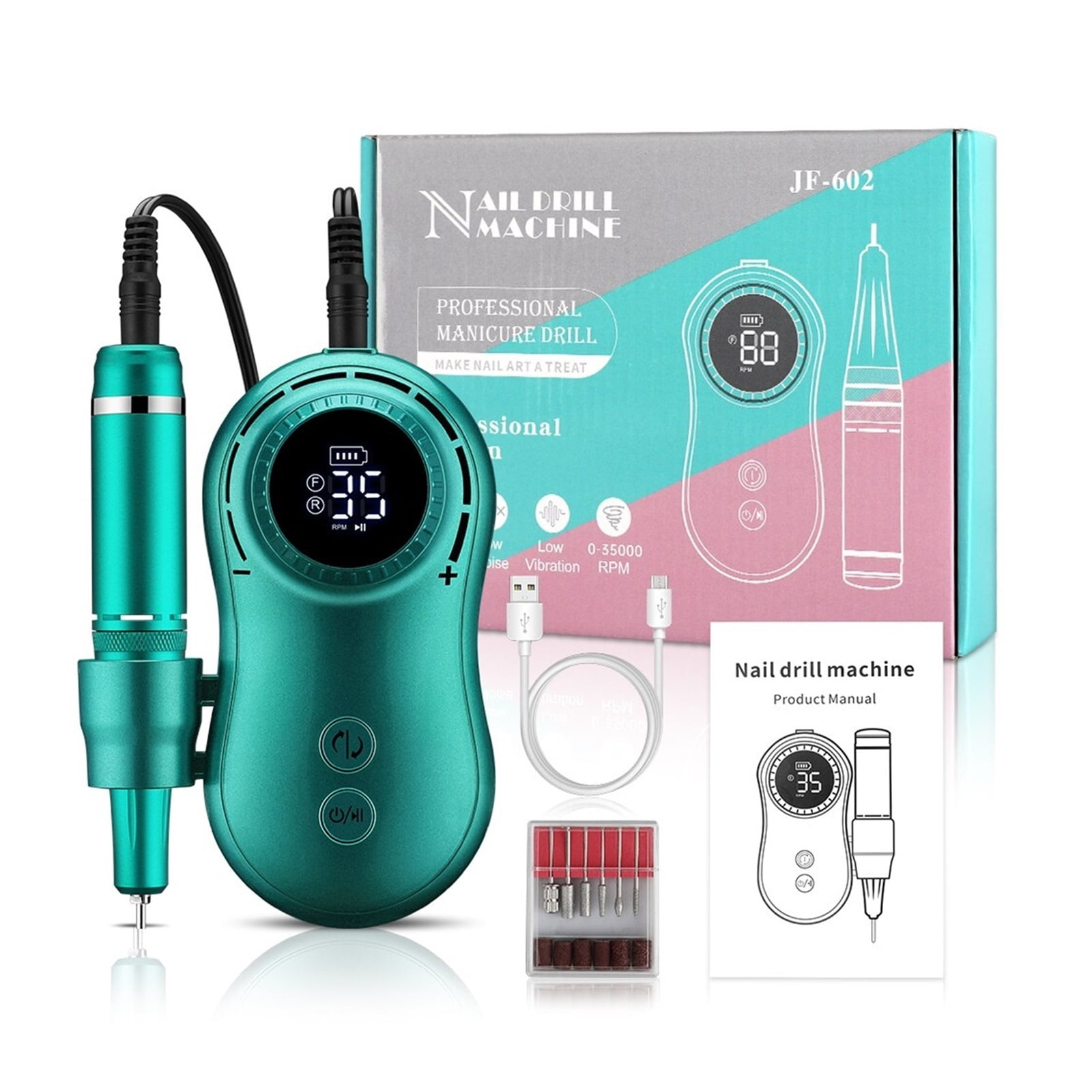 35000RPM Electric Nail Drill Machine,Professional Rechargeable Nail File Nails,Electric Nail File For Acrylic Nails Gel Nails ,Low Noise
