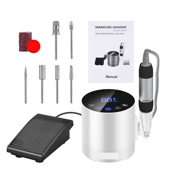 35000RPM Nail Drill Machine, LED Display Electric Nail Sander, Adjustable Speed Mill For Manicure With Foot Pedal Nail Tool ,Easy to Operate
