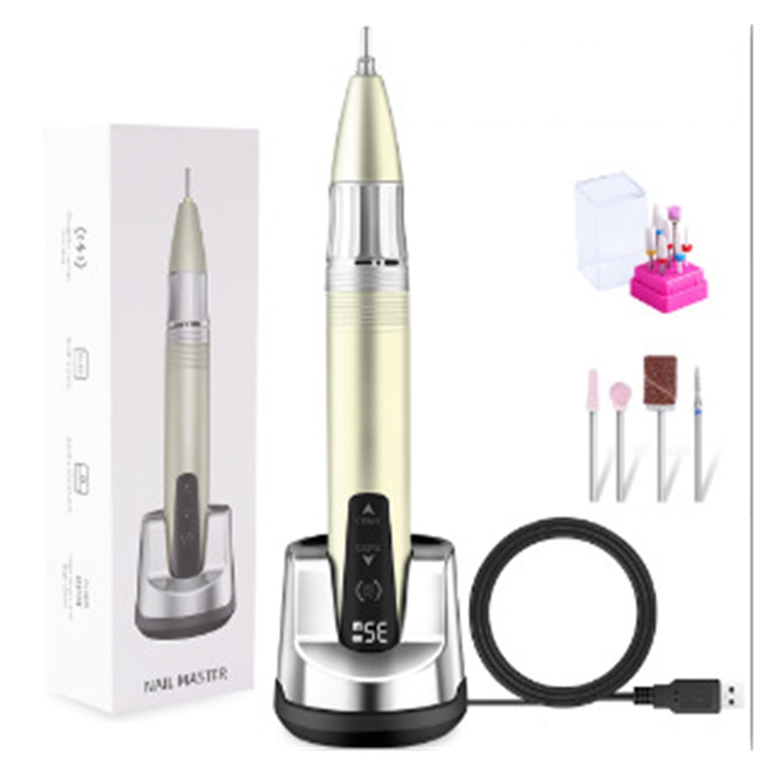 35000RPM Nail Drill Machine, Portable Power Storage Electric Nail Sander, Professional Manicure, Portable Electrical Nail File For Acrylic Nails ,Lightweight and Portable