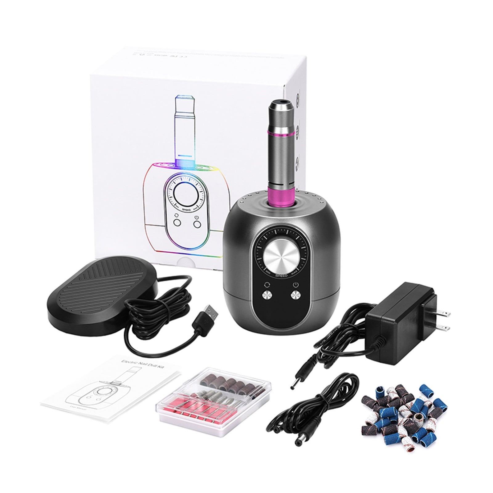 35000RPM Nail Drill Machine, Professional Electric Manicure Machine, Milling Cutters Nail, Art Electric Nail File Sets For Manicure ,Low Noise