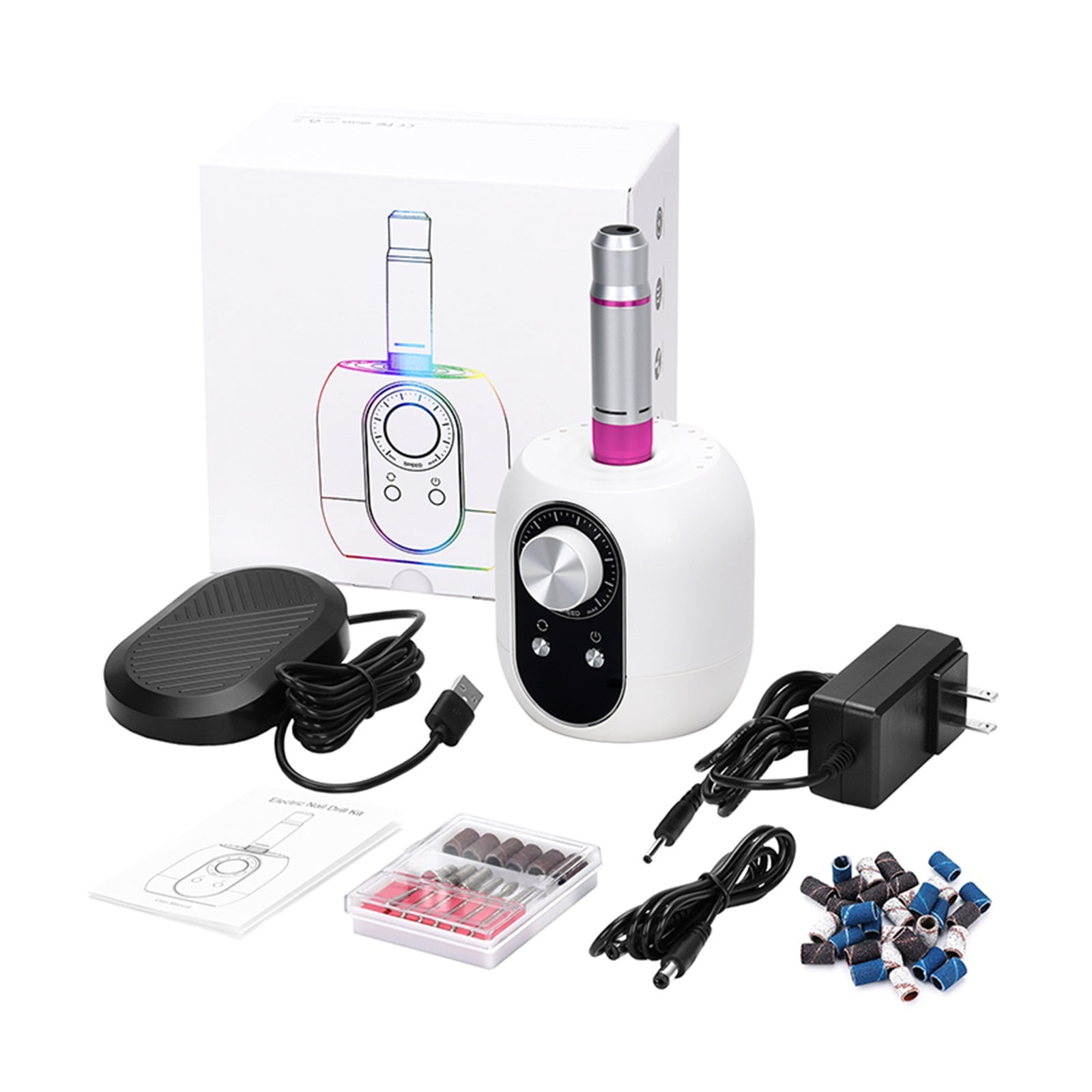 35000RPM Nail Drill Machine, Professional Electric Manicure Machine, Milling Cutters Nail, Art Electric Nail File Sets For Manicure ,Low Noise