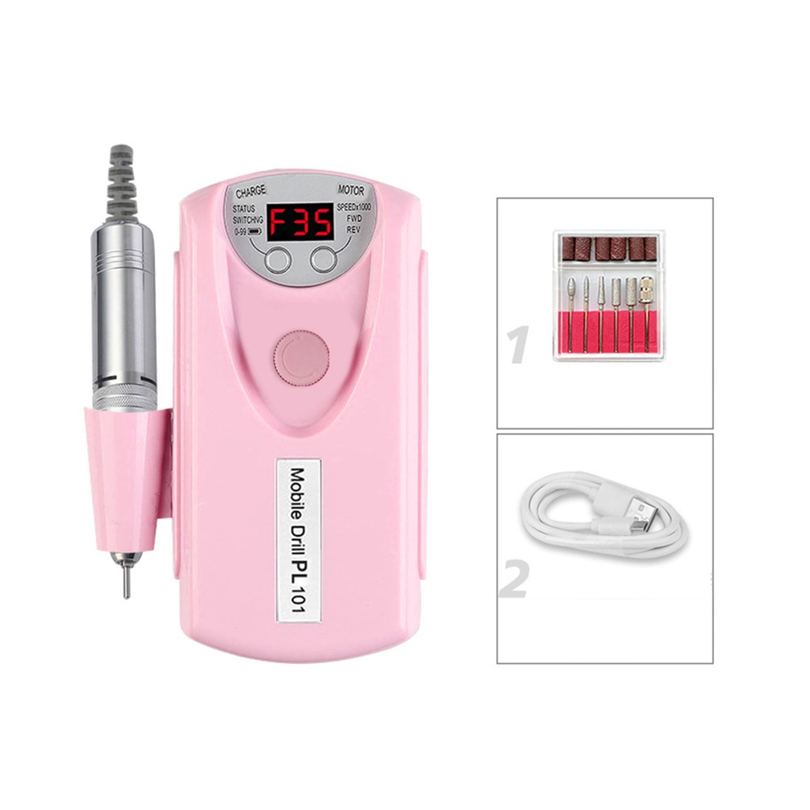 35000RPM Nail Drill Machine With HD LCD Display, Rechargeable Nail Master For Manicure, Portable Nail Drill Milling Machine ,Low Noise