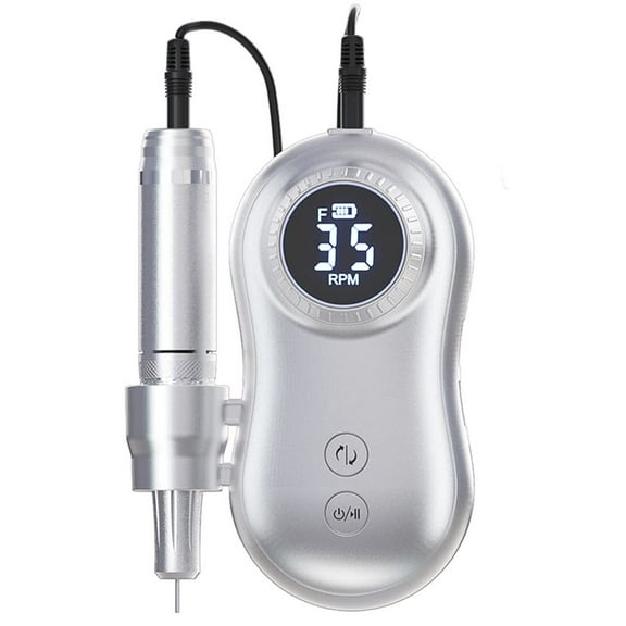 35000RPM Nail Machine,Electric Nail Drill Machine,Electric Nail File LED Display Rechargable for All Gel