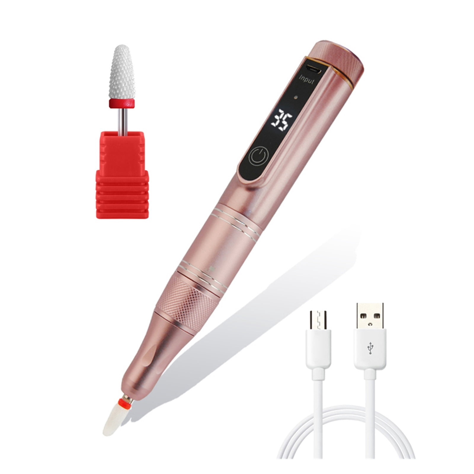 35000RPM Rechargeable Nail Drill Machine Portable Manicure Drill Nail Cuticle E-File Nail Polisher Cordless Nail Drill Machine ,Low Noise