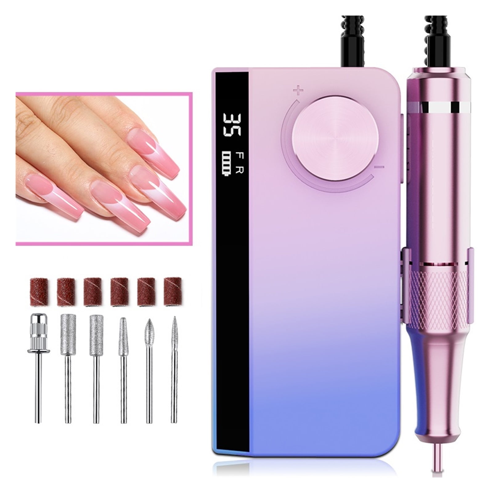 35000RPM Rechargeable Nail Drill Manicure Machine With Pause Mode, Electric Nail Sander For Nail Gel Polish, Nail Salon Equipment ,Lightweight and Portable
